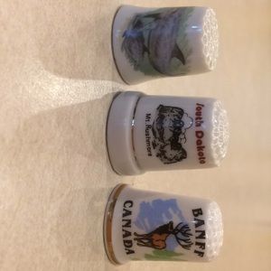 Part of my great aunts thimble collection.